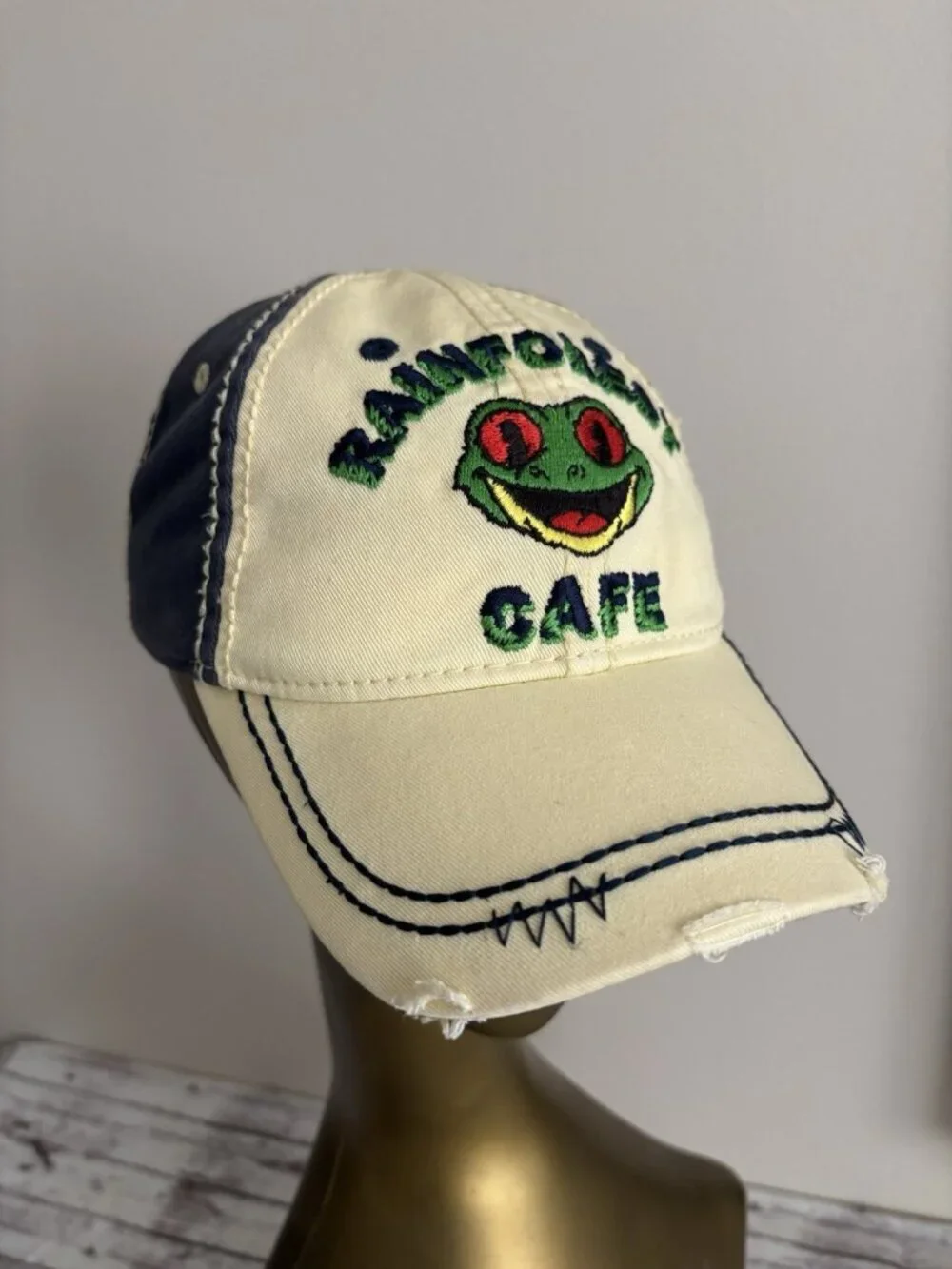 Rainforest Cafe Distressed Youth Kids Baseball Cap Hat Adjustable Frog